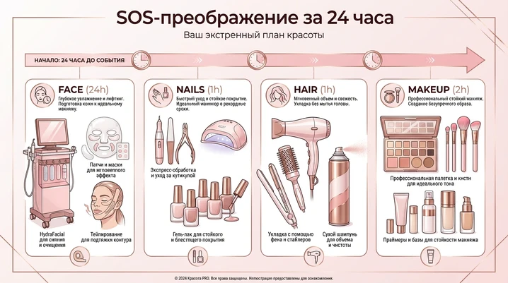 SOS-процедуры: экспресс-преображение за 24 часа до важного события
