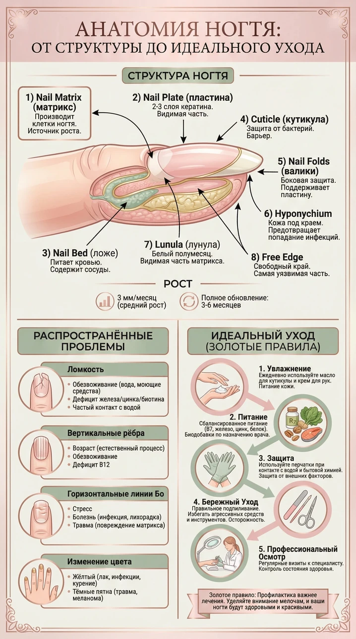 Анатомия ногтя: почему важно знать строение для идеального маникюра