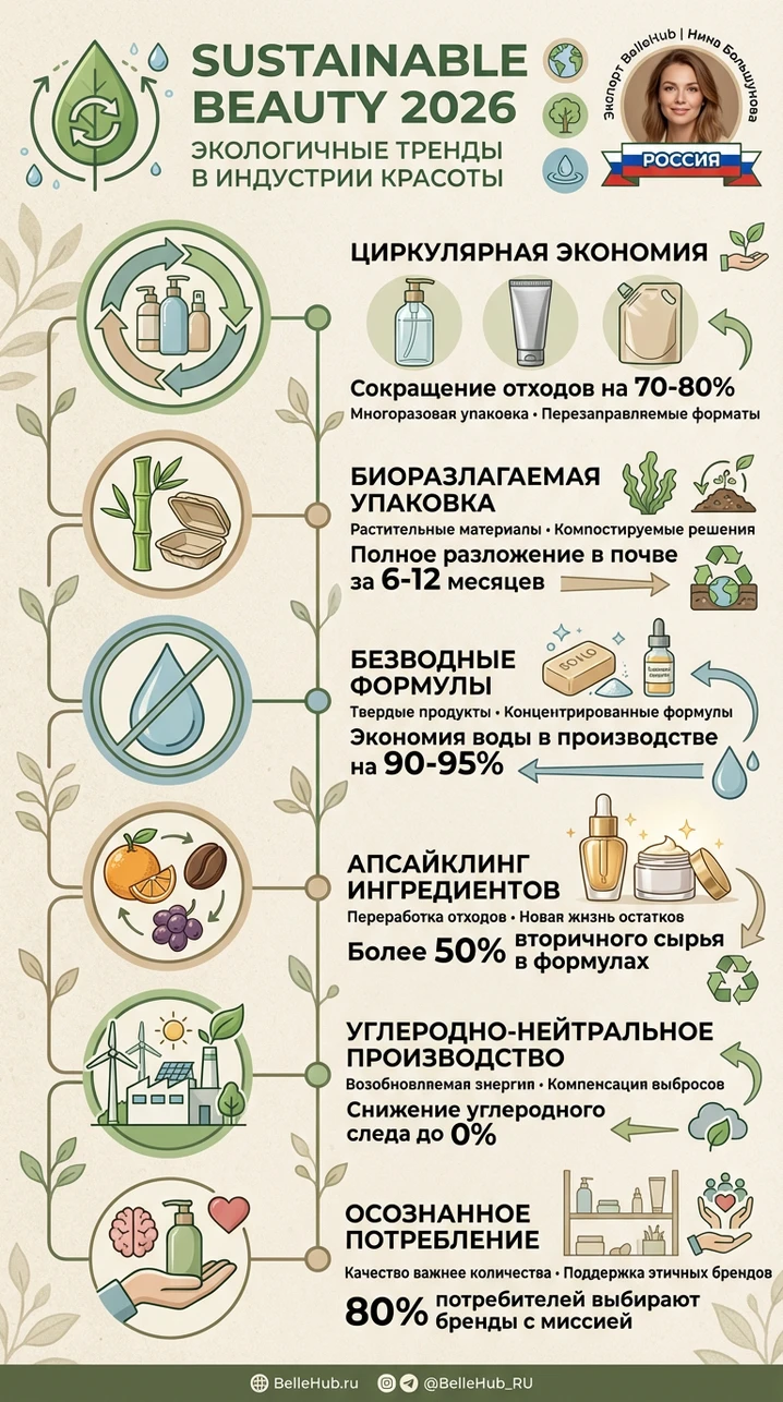 Sustainable Beauty: экологичные тренды в индустрии красоты